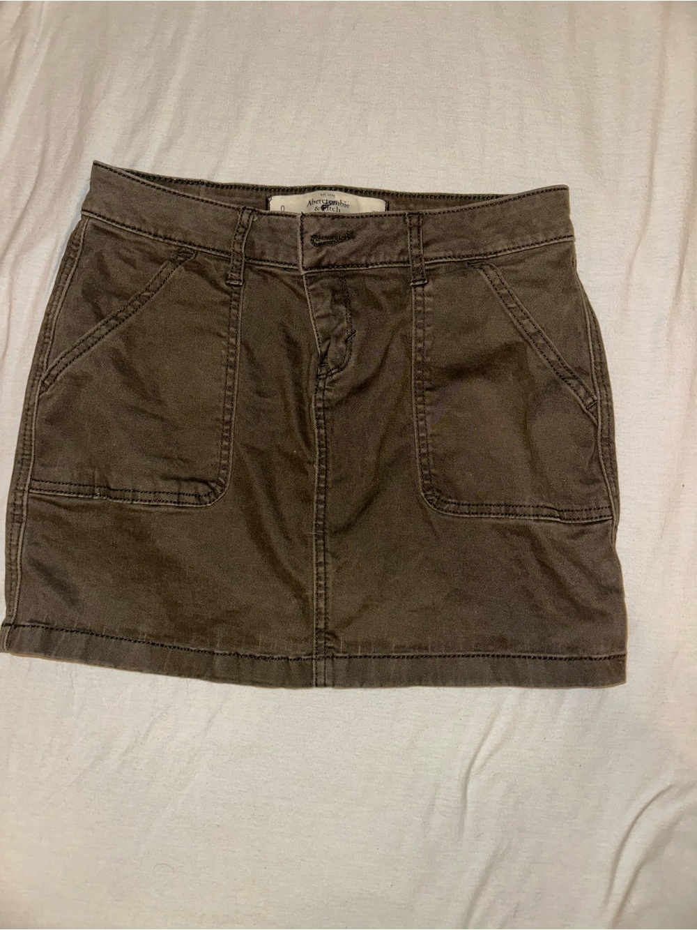 Abercrombie & Fitch Olive-Brown khaki Mini Skirt